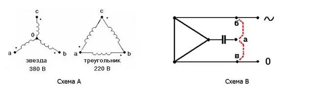 Подключение трехфазного двигателя треугольником 220 Звезда и треугольник схема подключения: Соединение электродвигателей звездой и т