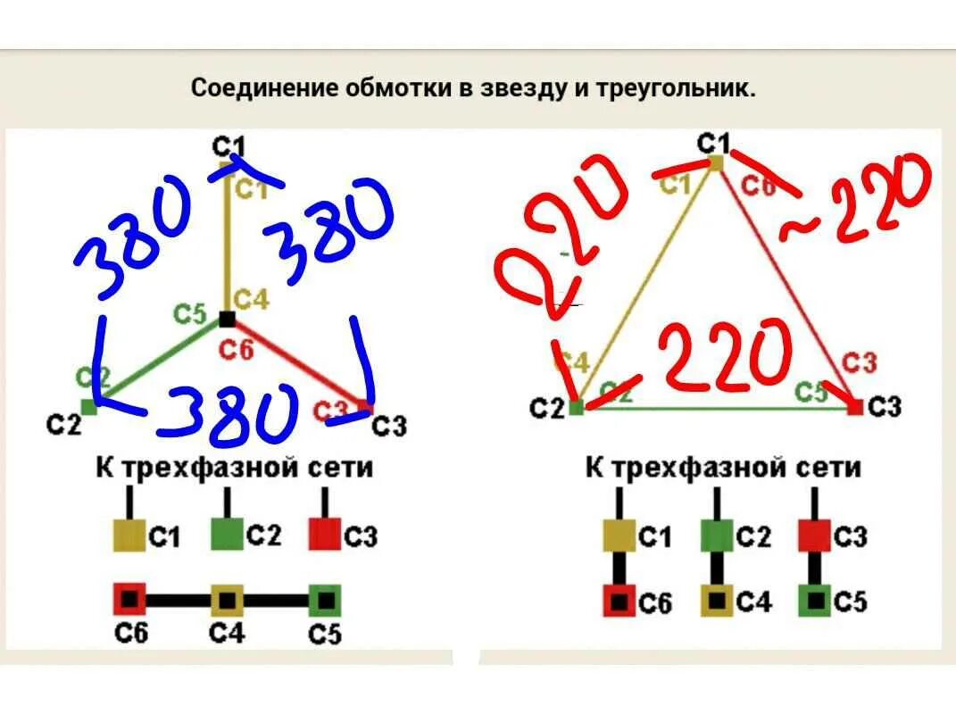 Подключение трехфазного двигателя треугольником 380 Помогите подключить электродвигатель. - Електроніка - Металічний форум