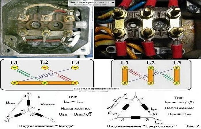 Подключение трехфазного двигателя треугольником Чем отличаются соединения звездой и треугольником. Соединение звезда и треугольн