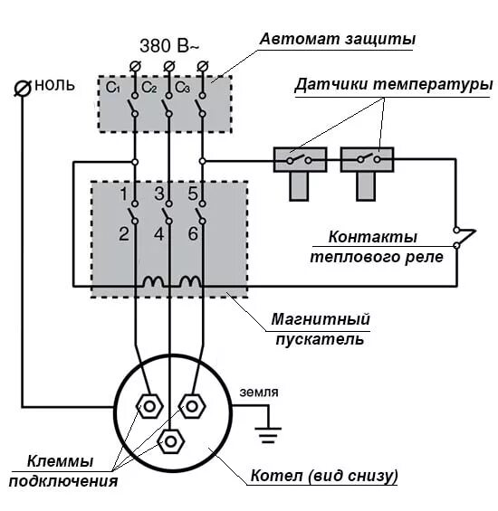 Подключение трехфазного котла к однофазной сети Установка электрокотла, подключение электрокотла своими руками