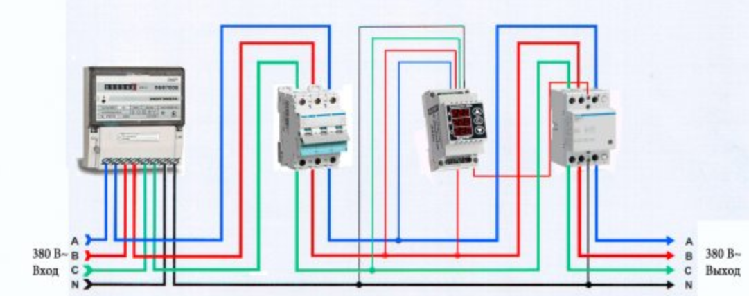Подключение трехфазного напряжения в доме Схемы правильного подключения реле напряжения Энергофиксик Дзен