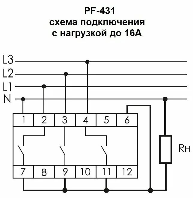 Подключение трехфазного реле Переключатель фаз F&F PF-431 - купить в интернет-магазине по низкой цене на Янде