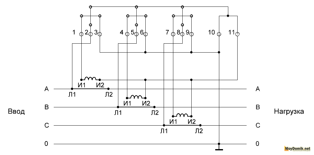 Подключение трехфазного тока схема Счётчик полукосвенного включения. Схема подключения - Бортжурнал Авто.ру, запись