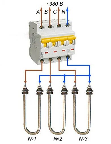Подключение трехфазного выключателя Типы подключения ТЭНов к электросети :: ЭлнаТЭН