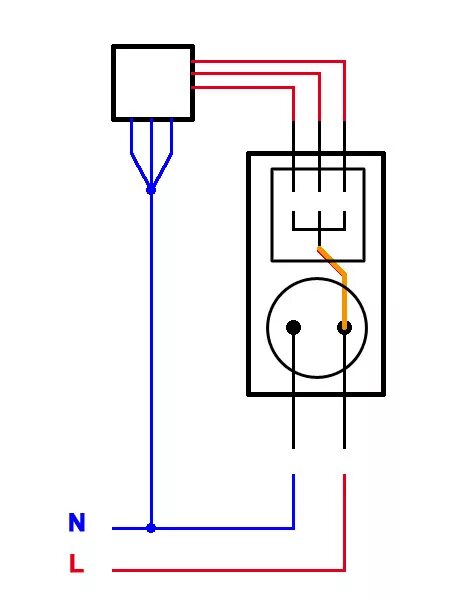 Подключение трехклавишного с розеткой схема Ответы Mail.ru: вопрос по подключению тройного выключателя с розеткой