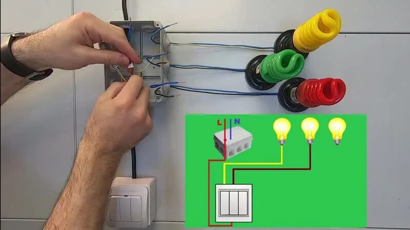 Подключение трехклавишного выключателя света Трехклавишный выключатель. Как подключить. Схема подключения. Леонид Фокин ВКонт