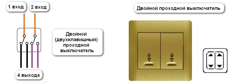 Подключение трехклавишный проходной Проходной (перекрёстный) выключатель, схема подключения Электрика, как надо! Дзе