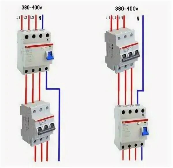 Подключение трехполюсного автомата к однофазной сети Схема подключения узо abb - Всё об электрике в доме