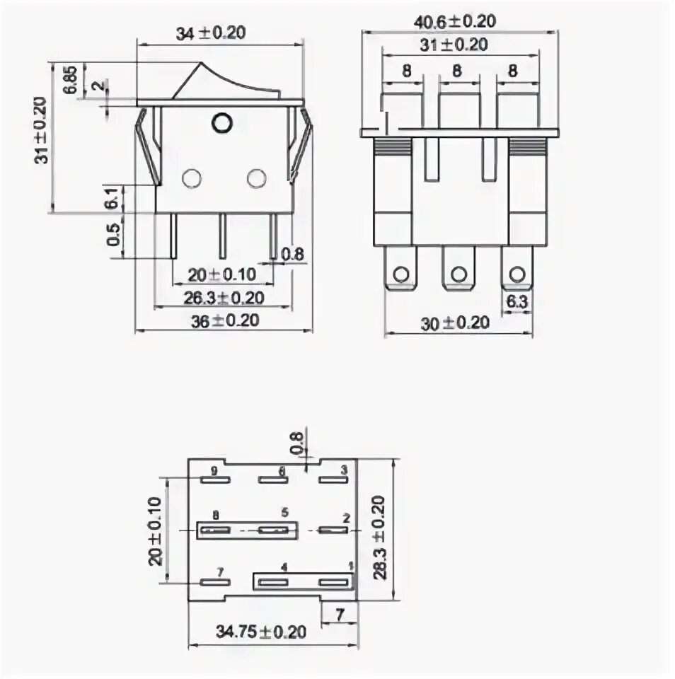 Подключение трехпозиционной кнопки Kcd3 34x40 rocker switch - купить недорого AliExpress