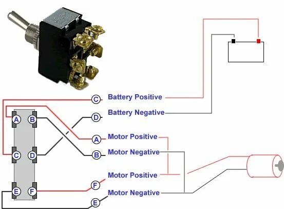 Подключение трехпозиционной кнопки connecting a 6 terminal toggle switch to a 12volt dc motor Toggle switch, Basic 