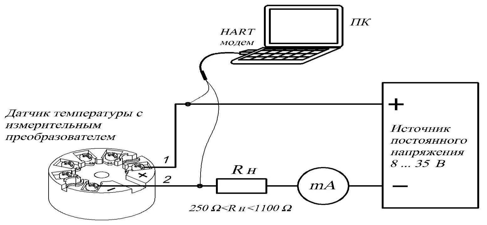 Подключение трехпроводного датчика температуры Схема подключения измерительного преобразователя ТСМТ, ТСПТ