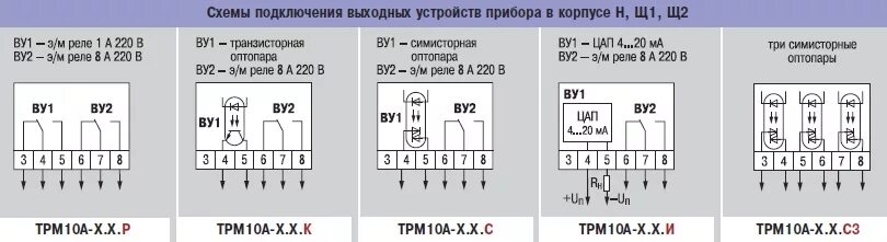 Подключение трм 2 Измеритель ПИД-регулятор с дополнительным реле ОВЕН ТРМ10А-Щ2.ТС.К - купить в Мо