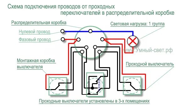 Подключение тройного проходного переключателя Переключатель света проходной Купить, цена, отзывы