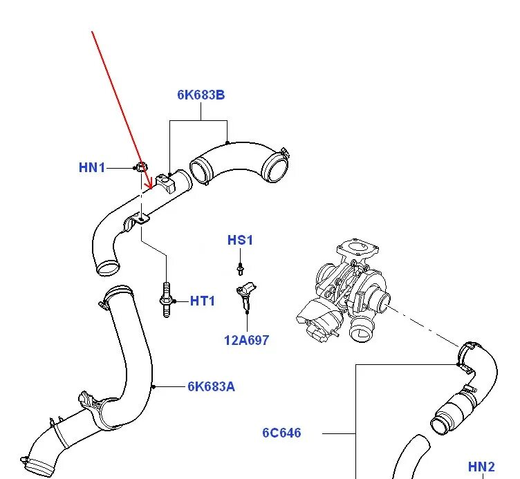 Подключение трубок турбины форд 1 8л Картинки СИСТЕМА ВОЗДУХА ФОРД ТРАНЗИТ