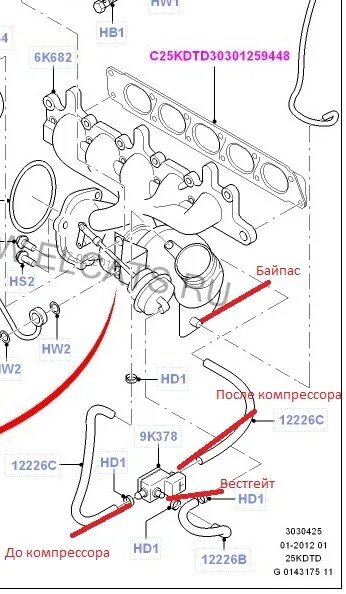 Подключение трубок турбины форд 1 8л замена клапана управления турбиной - Ford S-Max (1G), 2,5 л, 2007 года своими ру