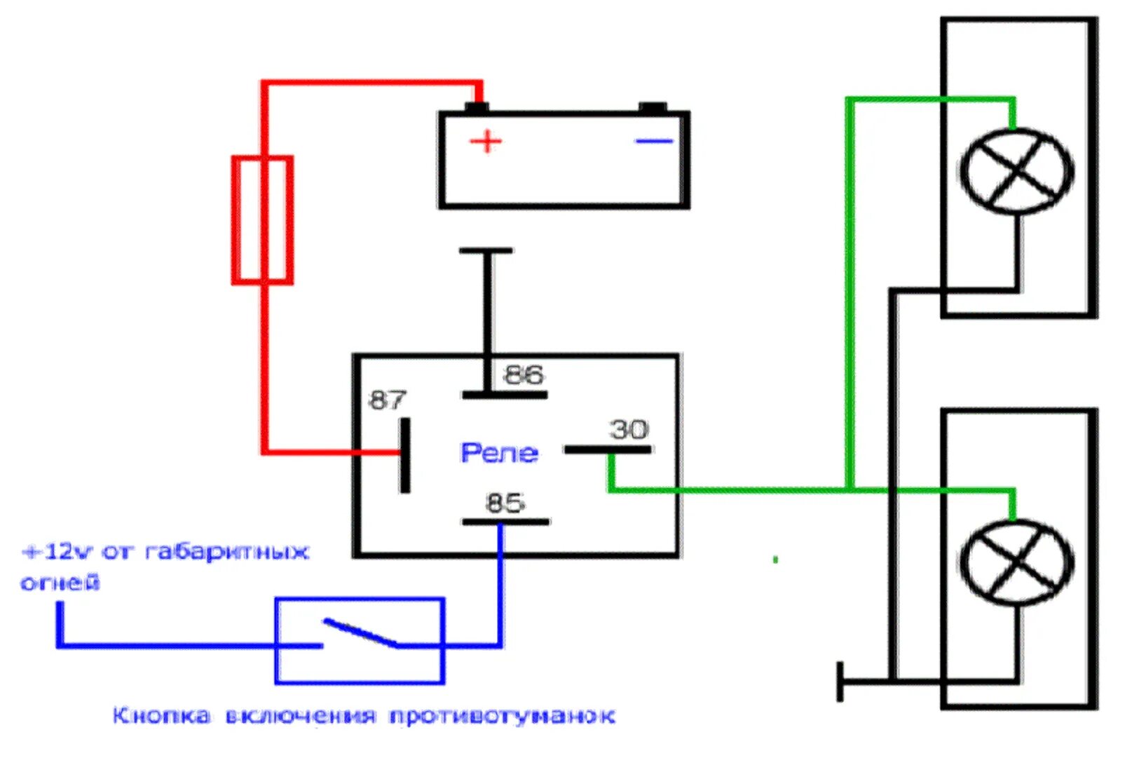 Подключение туманок через реле и кнопку гранта Подключение птф калина 2: найдено 87 изображений