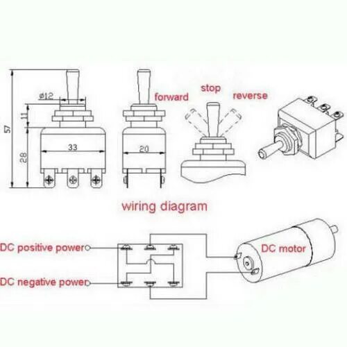 Подключение тумблера на 3 положения ROCKER SWITCH Reverse Polarity DPDT ON OFF ON 15A 250V Locking Switches 6PIN eBa