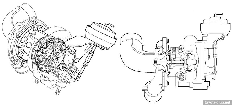 Подключение турбины к двигателю Двигатели Toyota серии AD