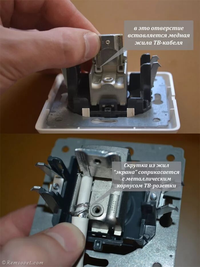 Подключение тв розетки к кабелю schneider Как подключить антенную розетку фото, видео - 38rosta.ru
