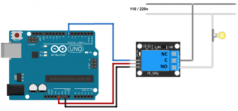 Подключение твердотельного реле к ардуино Ligando uma lâmpada com módulo relé Arduino - Arduino e Cia - Loja Arduino, Proj