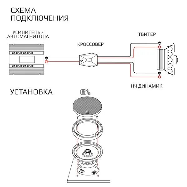 Подключение твитеров без кроссовера Morel Tempo Coax 6 - купить автоакустику Morel Tempo Coax 6 , цена