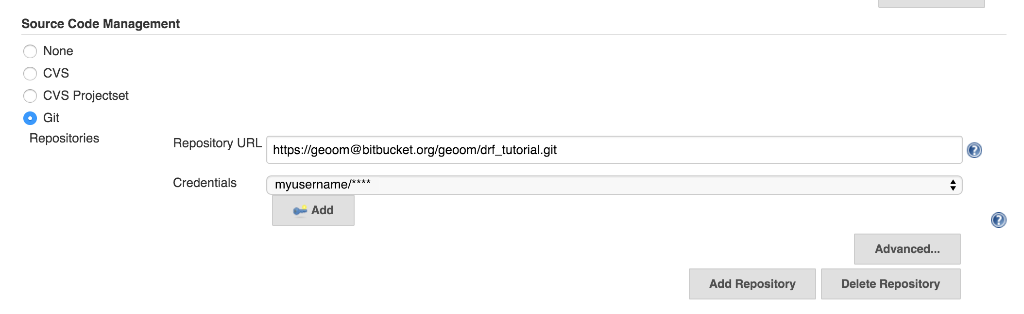 Подключение удаленного репозитория git - Connecting to bitbucket repository from jenkins server - Stack Overflow