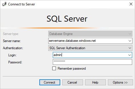 Подключение удаленной базы sql SSMS: Herstellen der Verbindung und Abfragen von Daten - Azure SQL Database & Az