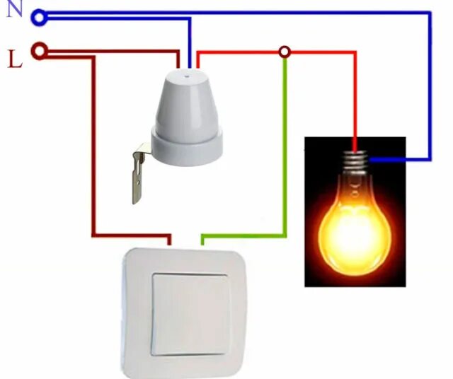 Подключение уличного освещения через выключатель 3 схемы подключения датчика света - ошибки и правила при установке фотореле на у