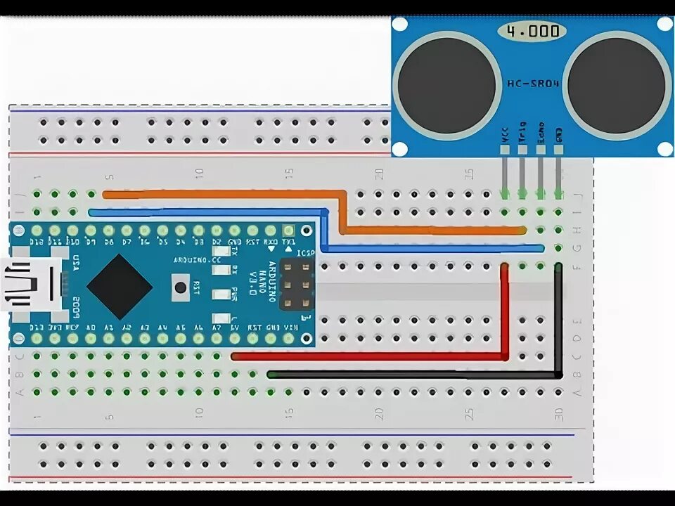 Подключение ультразвукового датчика hc sr04 к ардуино Ультрозвуковой дальномер HC SR04. Подключение его к Arduino nano - YouTube