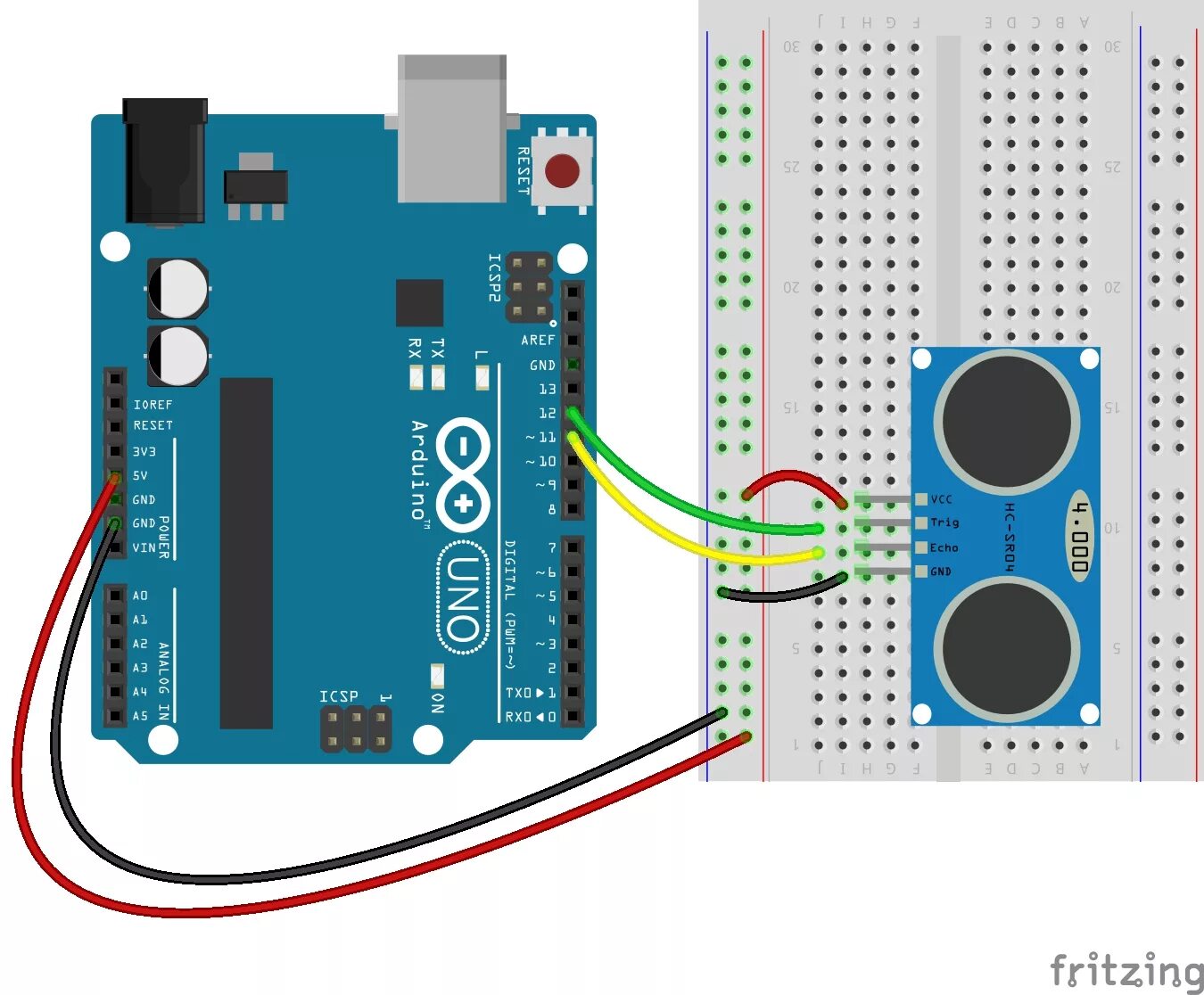Подключение ультразвукового датчика hc sr04 к ардуино Датчик расстояния HC-SR04 - ультразвуковой модуль Ардуино