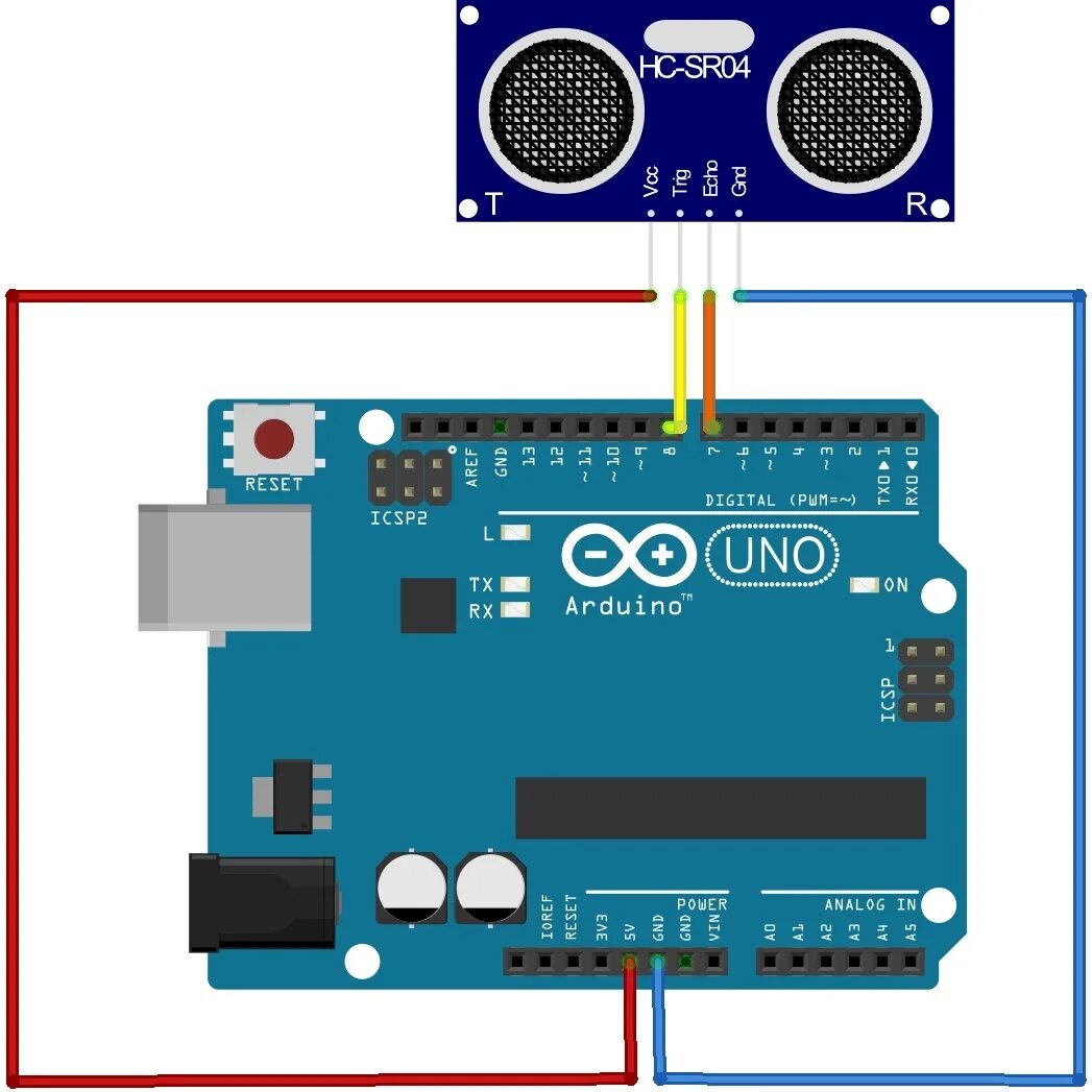 Подключение ультразвукового датчика hc sr04 к ардуино Ультразвуковой модуль измерения расстояния HC-SR04 AmperMarket.kz