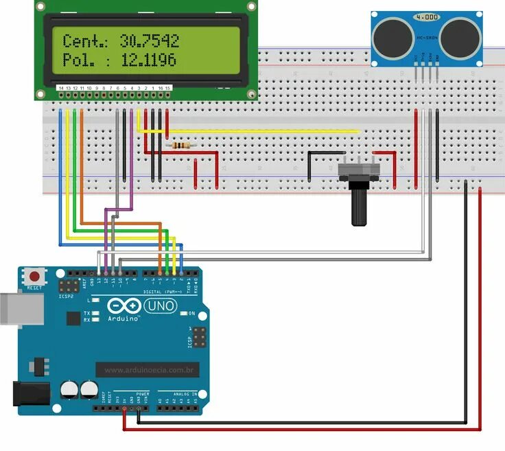 Подключение ультразвукового датчика к ардуино уно Medidor de distância com o sensor ultrassônico HC-SR04 Medidor de distancia, Ard