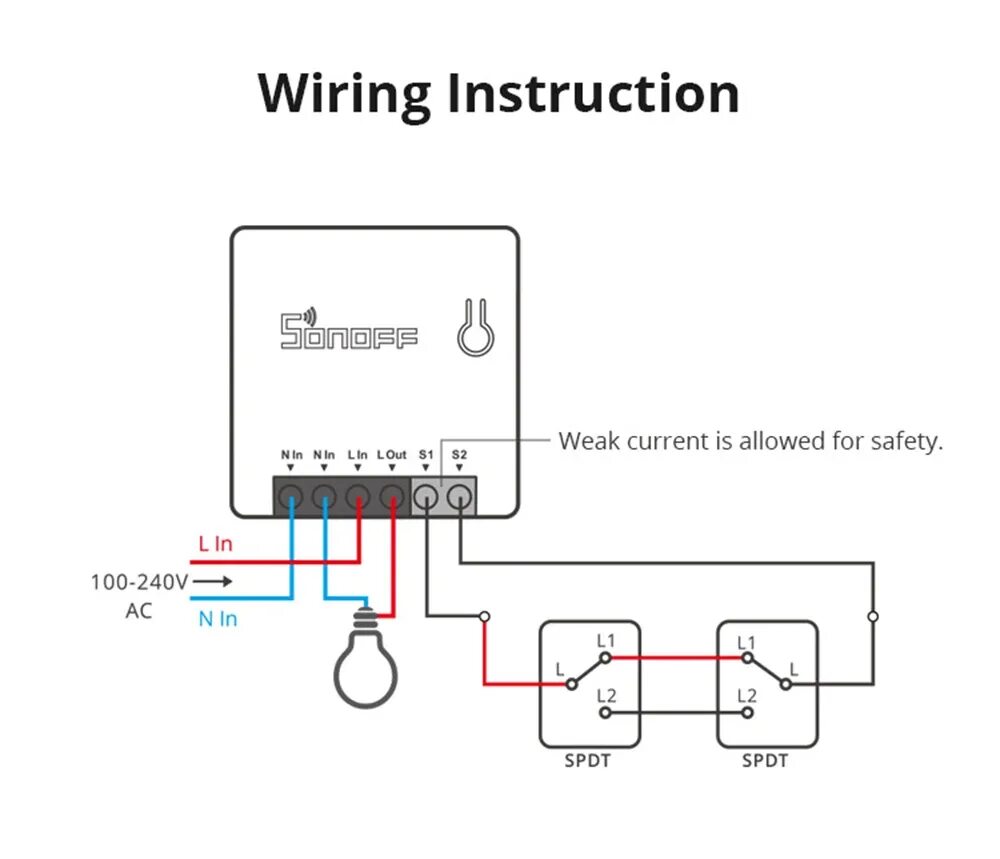 Подключение умного реле без нейтрали Умный выключатель Sonoff Zigbee ZBMINI/Basic "сделай сам", двухсторонний мини-пе