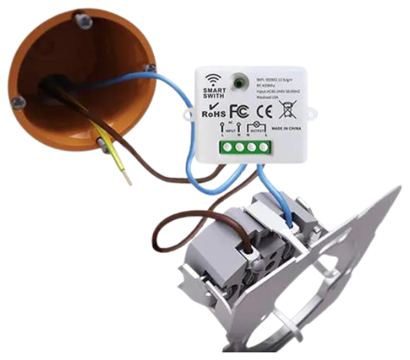 Подключение умного реле к розетке Беспроводной выключатель света - (2 клавиши с батарейкой + два реле 220В 10А 433