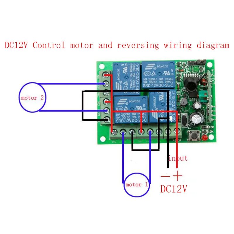Подключение умного реле к воротам Умное многоканальное беспроводное реле постоянного тока 12 В 10 А 315/433 МГц 4 