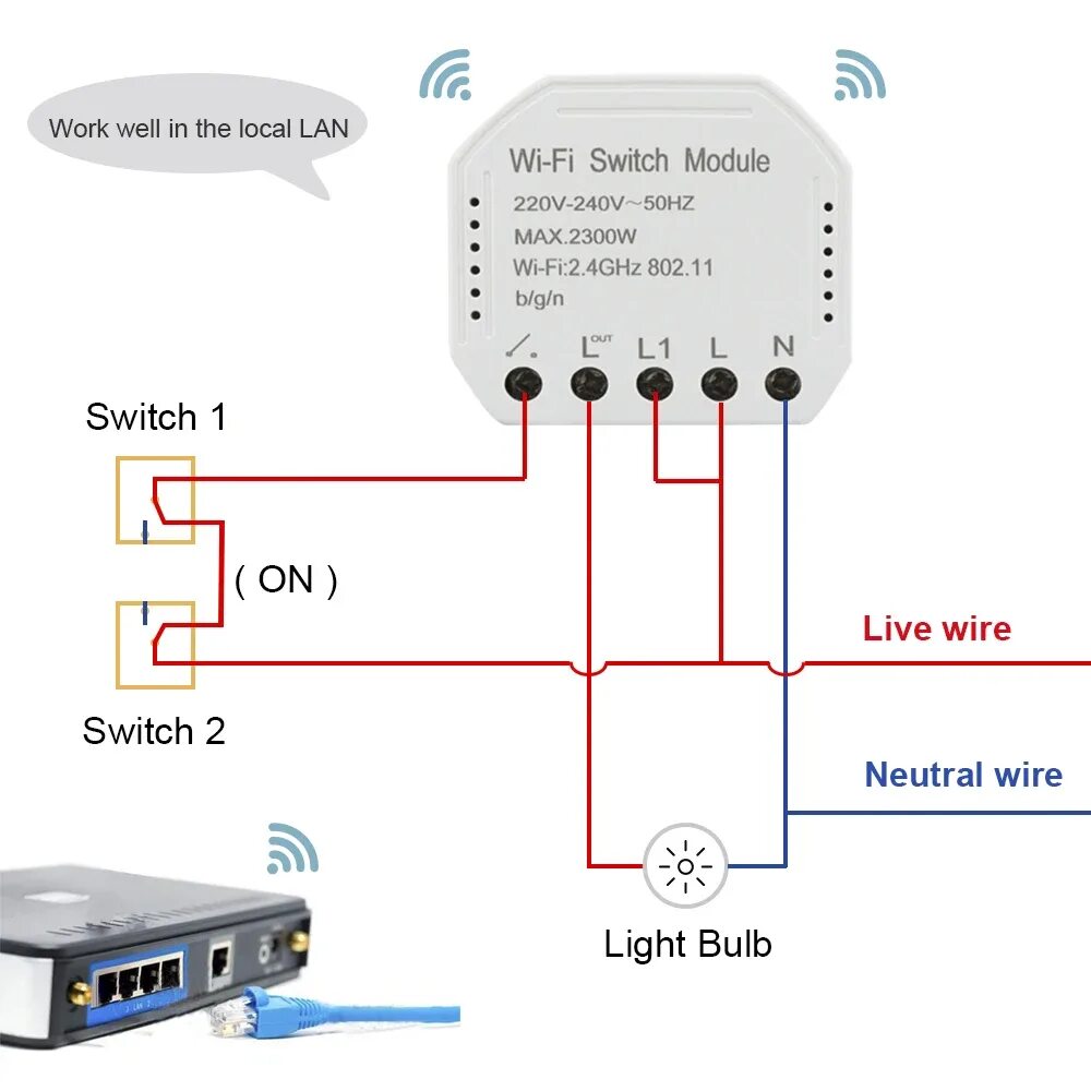 Подключение умного реле smart switch 220v 10a Ce Rohs Smartphone Wireless Control Tuya App Wifi Light Switch For Smar