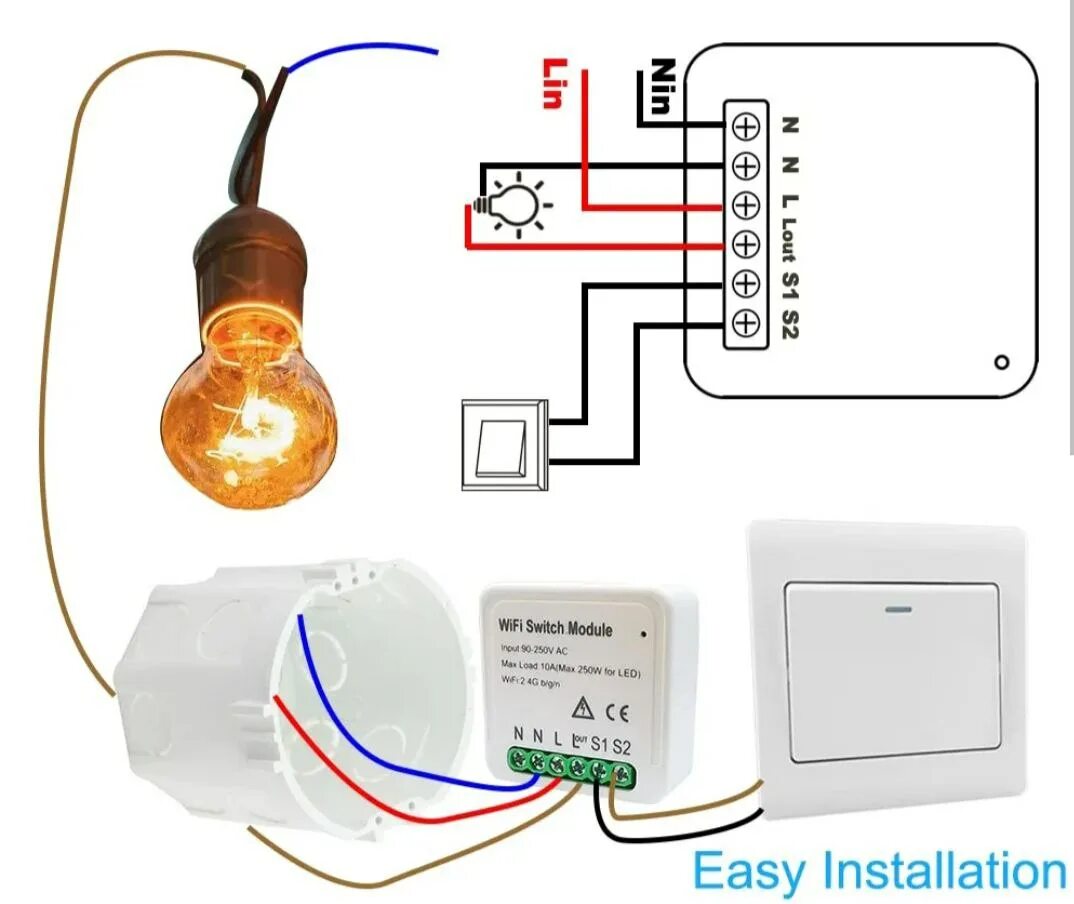 Подключение умного реле smart switch Мини WiFi переключатель Tuya 16A (4860) - купить в 2emarket, цена на Мегамаркет