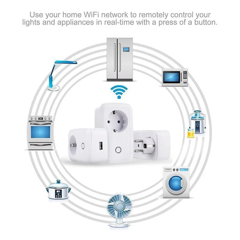 Подключение умной розетки к wifi Wi-Fi умная розетка Беспроводной Outlet Управление Plug 10A ЕС Стандартный разъе