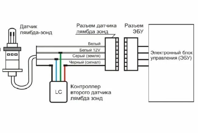 Подключение универсального датчика кислорода Как подключить контакты нейтрализатора выхлопных газов Фольксваген Гольф 6? - 1 