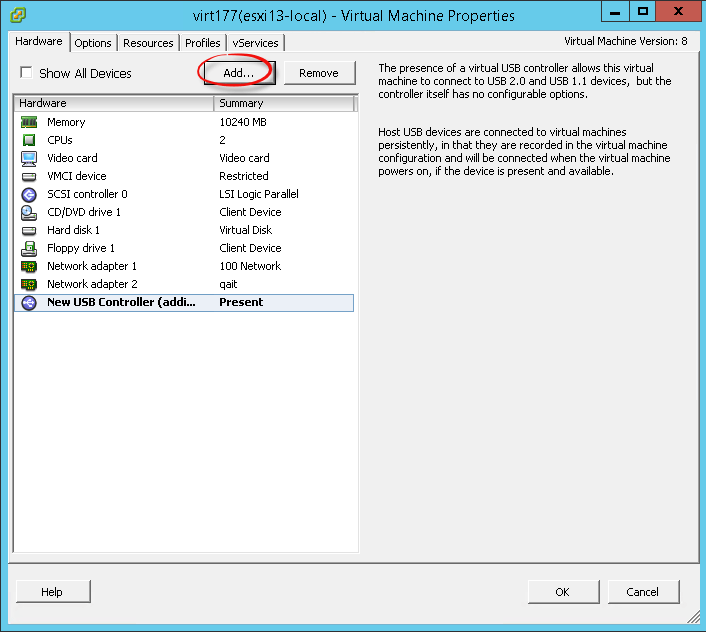 Подключение usb к виртуальной машине Redirect USB modem to a VMware ESXi Details Hackaday.io