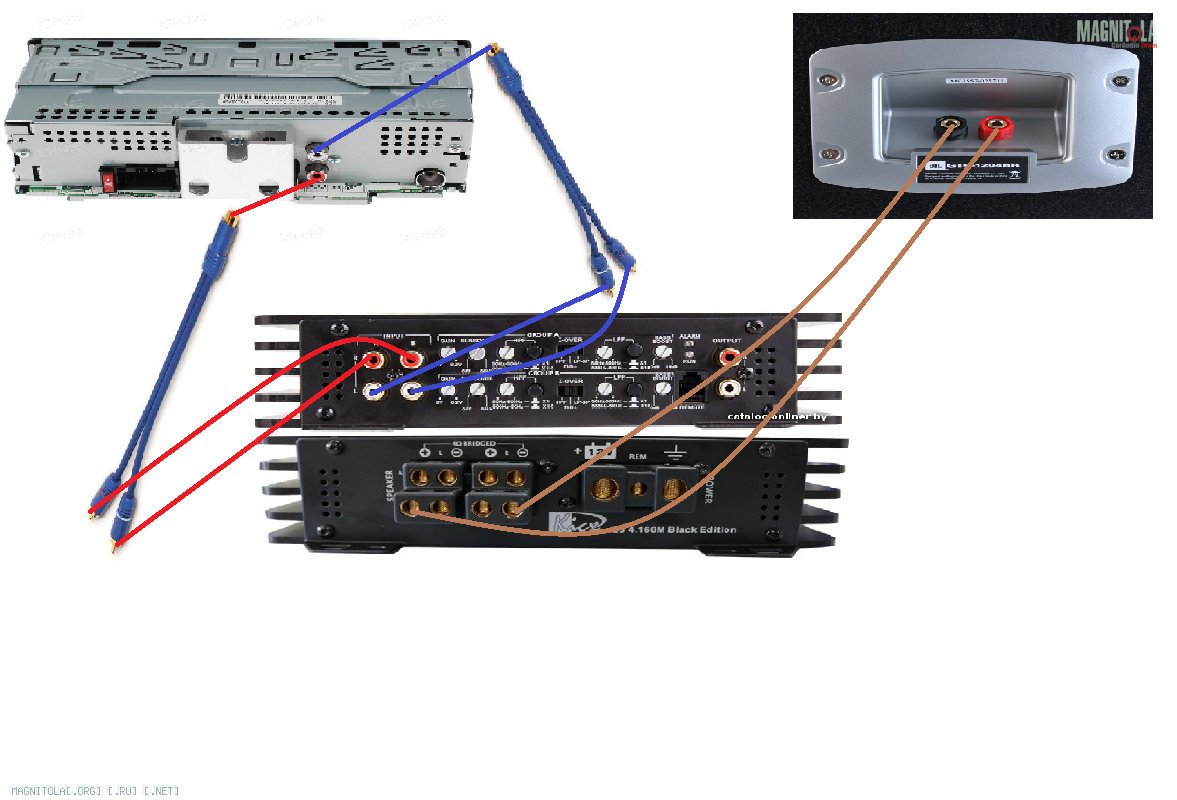 Подключение усилителя к магнитоле 4 rca Подключение 4 канального усилителя к 2 канальной магнитоле+сабвуфер