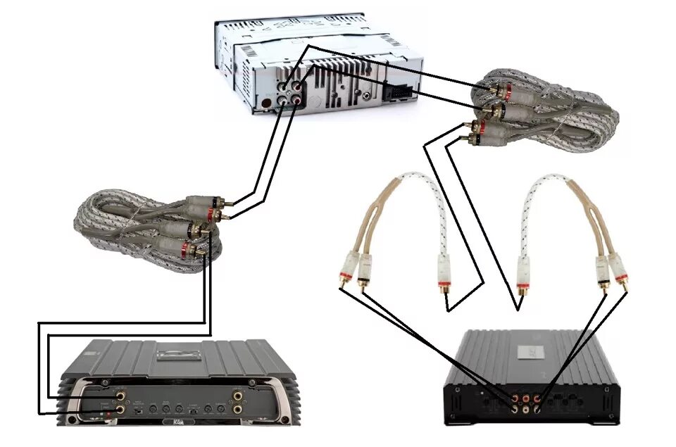 Подключение усилителя к магнитоле без rca Подключение 2-х и более усилителей - Lada Гранта, 1,6 л, 2013 года автозвук DRIV
