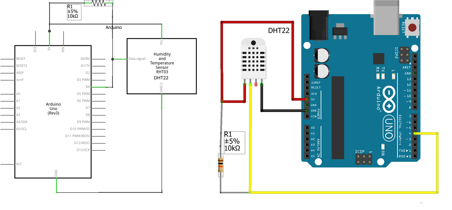 Подключение устройств к arduino HDT22, HDT21, HDT11 и Arduino marvins.ru