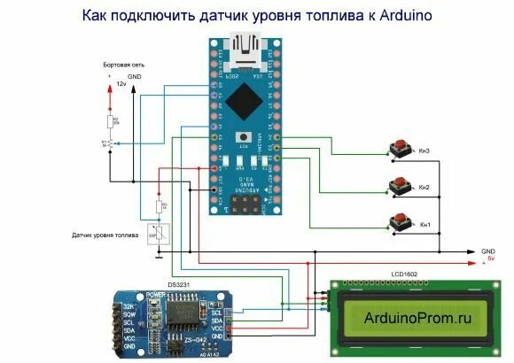 Подключение устройств к arduino Как подключить датчик уровня топлива к Arduino Ардуино, Электронная схема, Элект