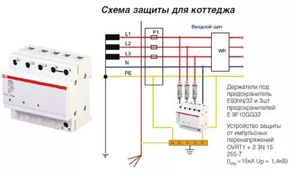 Подключение устройства перенапряжения Узип для частного дома, устройства защиты от импульсных перенапряжений в сети 22