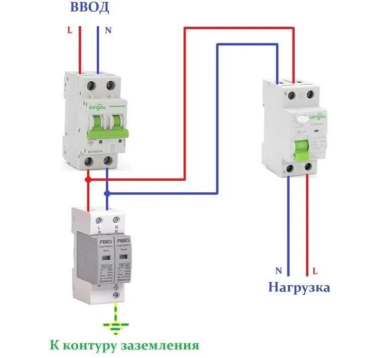 Подключение устройства перенапряжения Схема подключения электросчетчика с опн