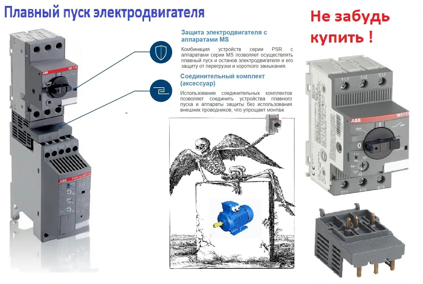 Подключение устройства плавного пуска Устройство плавного пуска ABB PSR60-600-70 цена купить