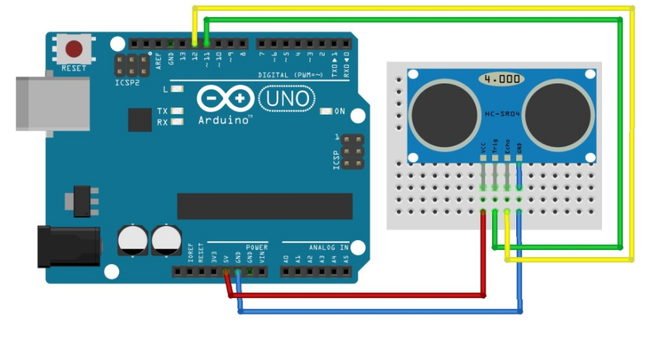Подключение уз датчика B-Ультразвуковой модуль для измерения расстояния HC-SR04 (Ардуино)