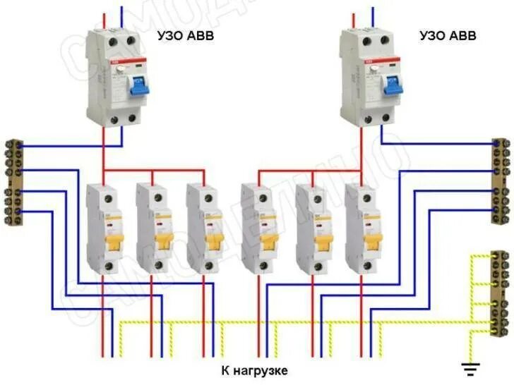 Подключение узо 1 Подключение УЗО к однофазной сети с заземлением: правила + этапы работ