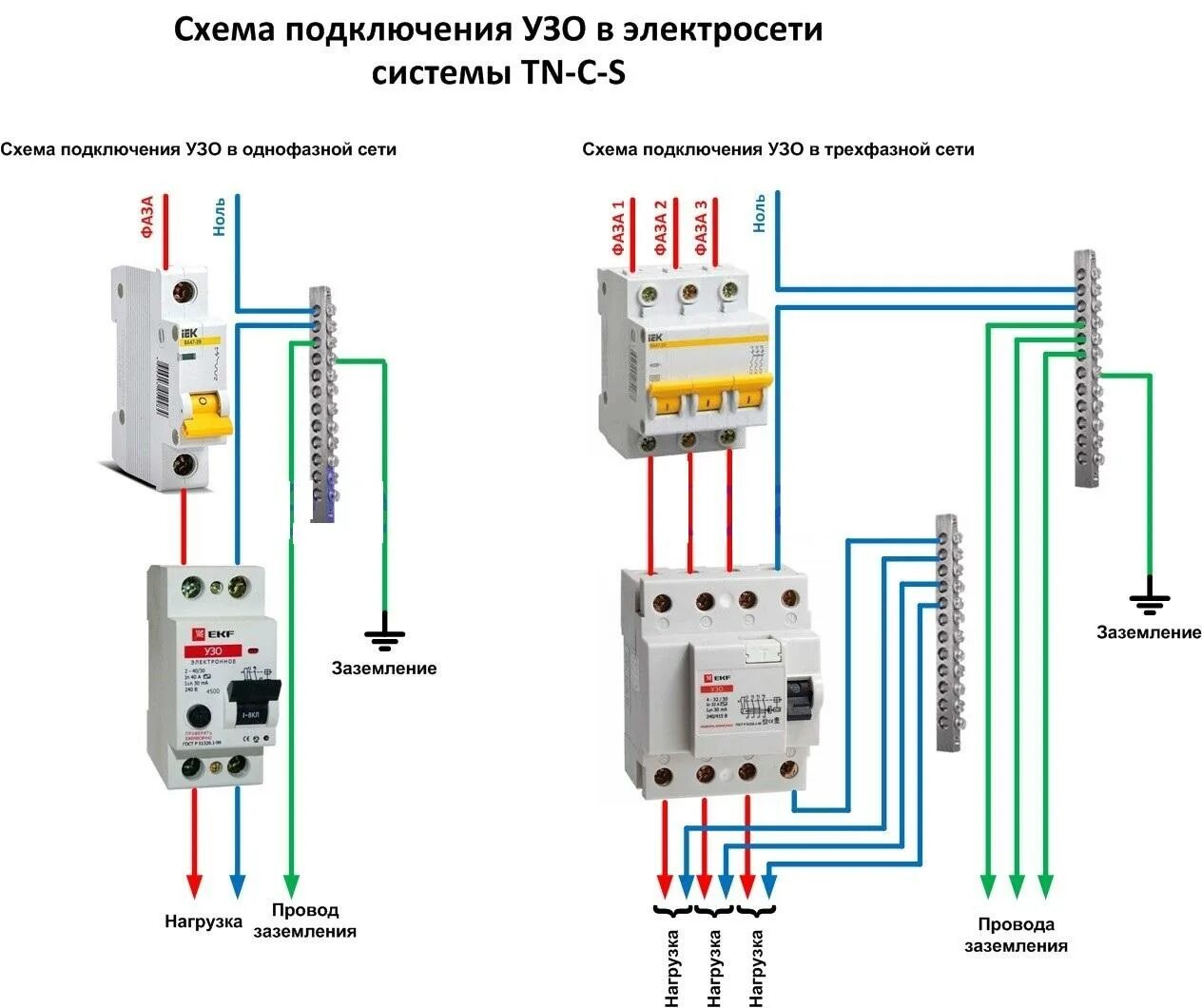 Подключение узо без заземления однофазное схема Ремонт УЗО своими руками: Почему выбивает УЗО